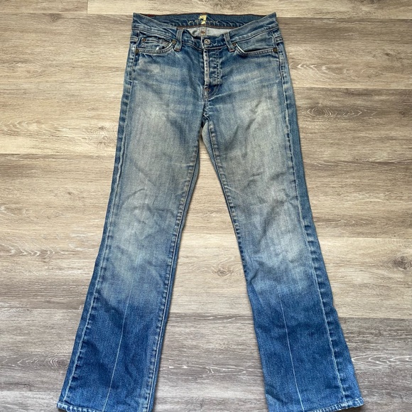 7 For All Mankind Boy Cut Faded Blue Jeans Size 26 - Picture 3 of 12